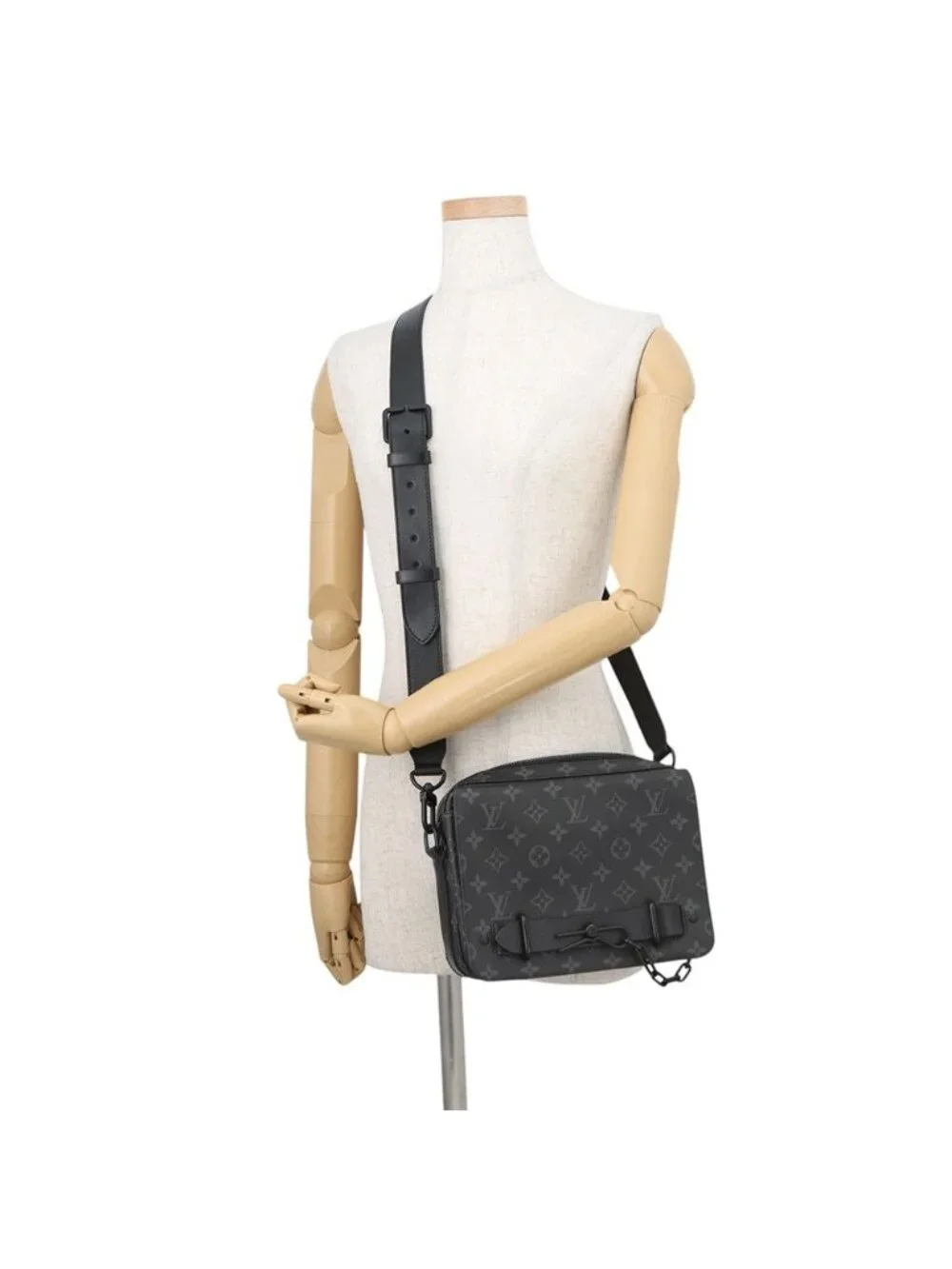 Louis Vuitton Shoulder Bag Monogram Eclipse Steamer Messenger Black